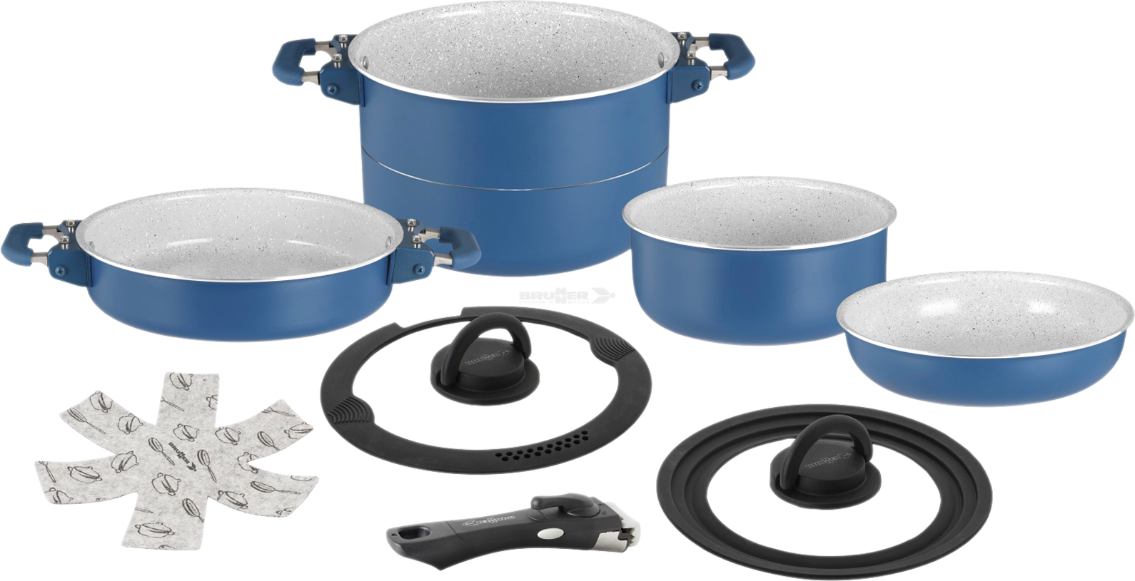 Kokekarsett Carezza Magnetogrip 8 deler induksjon Ø20 cm forfra