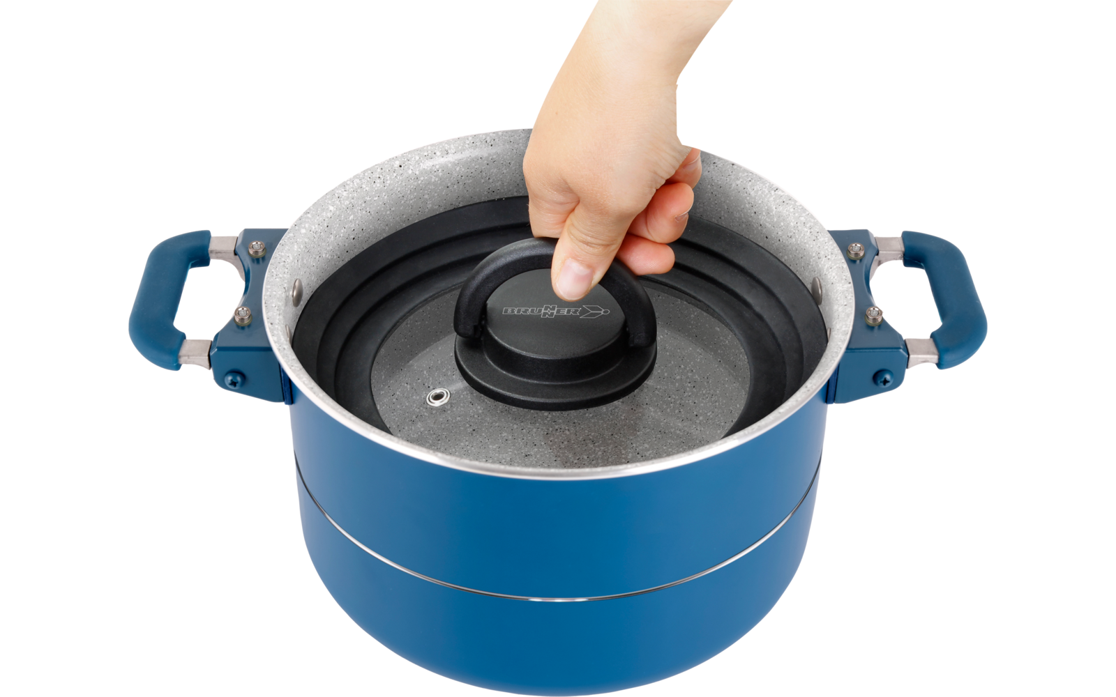 Kokekarsett Carezza Magnetogrip 8 deler induksjon Ø20 cm visning av lokk