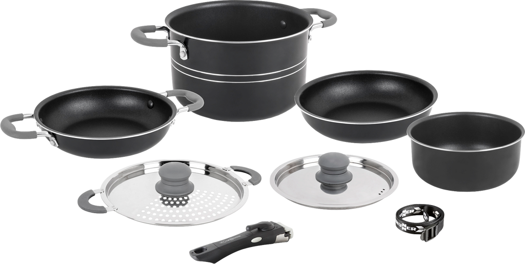 Kokekarsett Flavor 7+1 deler aluminium Ø20 cm forfra