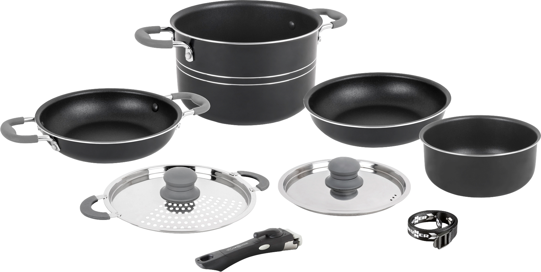 Kokekarsett Flavor 7+1 deler aluminium Ø20 cm forfra