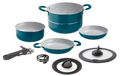 Forfra av Kokekarssett Carezza 7+1 Vacublock 8-deler i petrol
