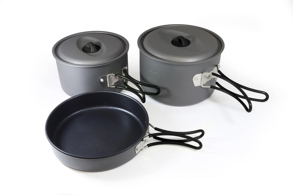 Kokekartsett 3-delers hardanodisert aluminium 4-5 pers 807 g - Origin Outdoors forfra