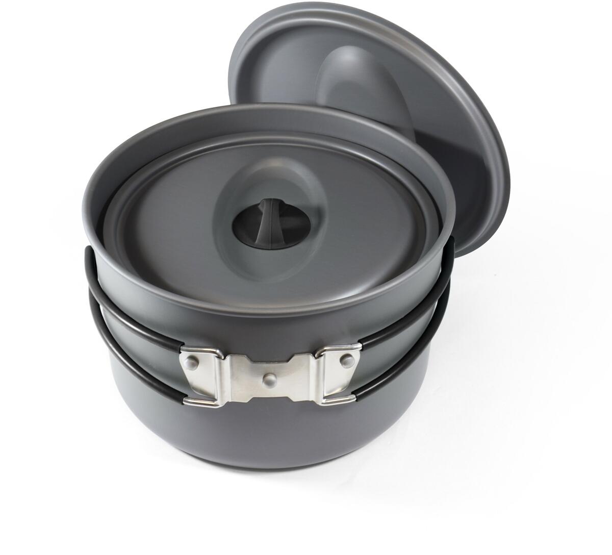 Montert Kokekartsett 3-delers hardanodisert aluminium 4-5 pers 807 g - Origin Outdoors på tur