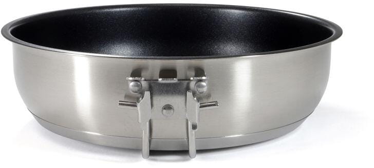 Kokekartsett 3-delers rustfritt stål med non-stick panne nærbilde av panne
