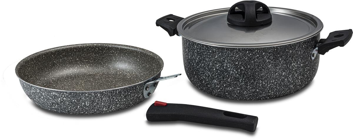 Kokekartsett 4-deler Ø20 cm aluminium 730 g - Beaver Brand sett forfra