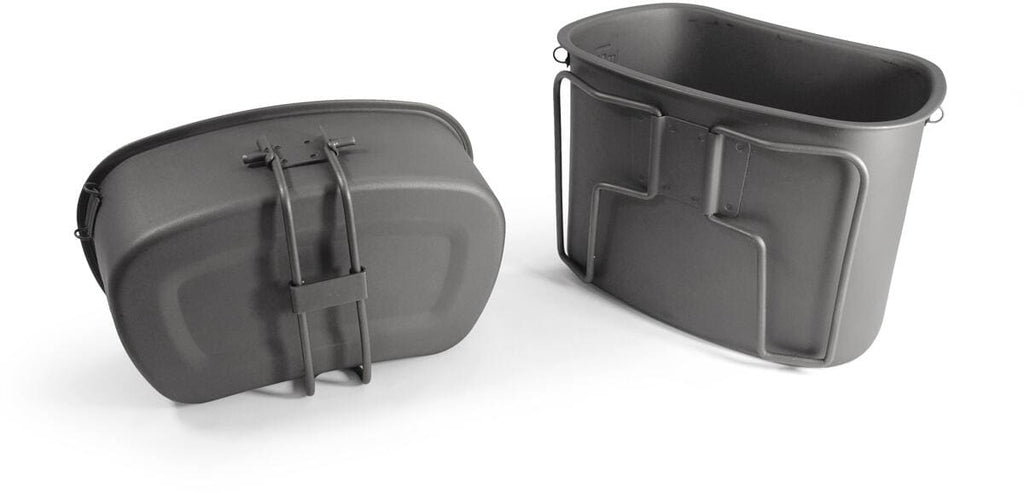 Kokekartsett 4-deler i titan 232 g med nettpose - Origin Outdoors nærbilde av titanmateriale