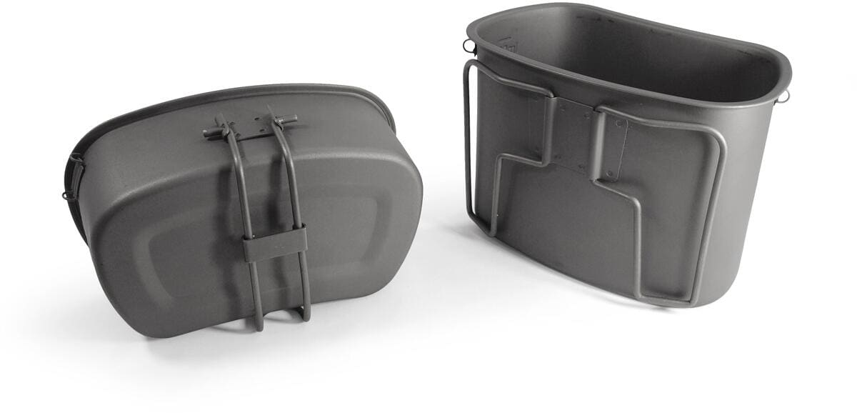 Kokekartsett 4-deler i titan 232 g med nettpose - Origin Outdoors nærbilde av titanmateriale