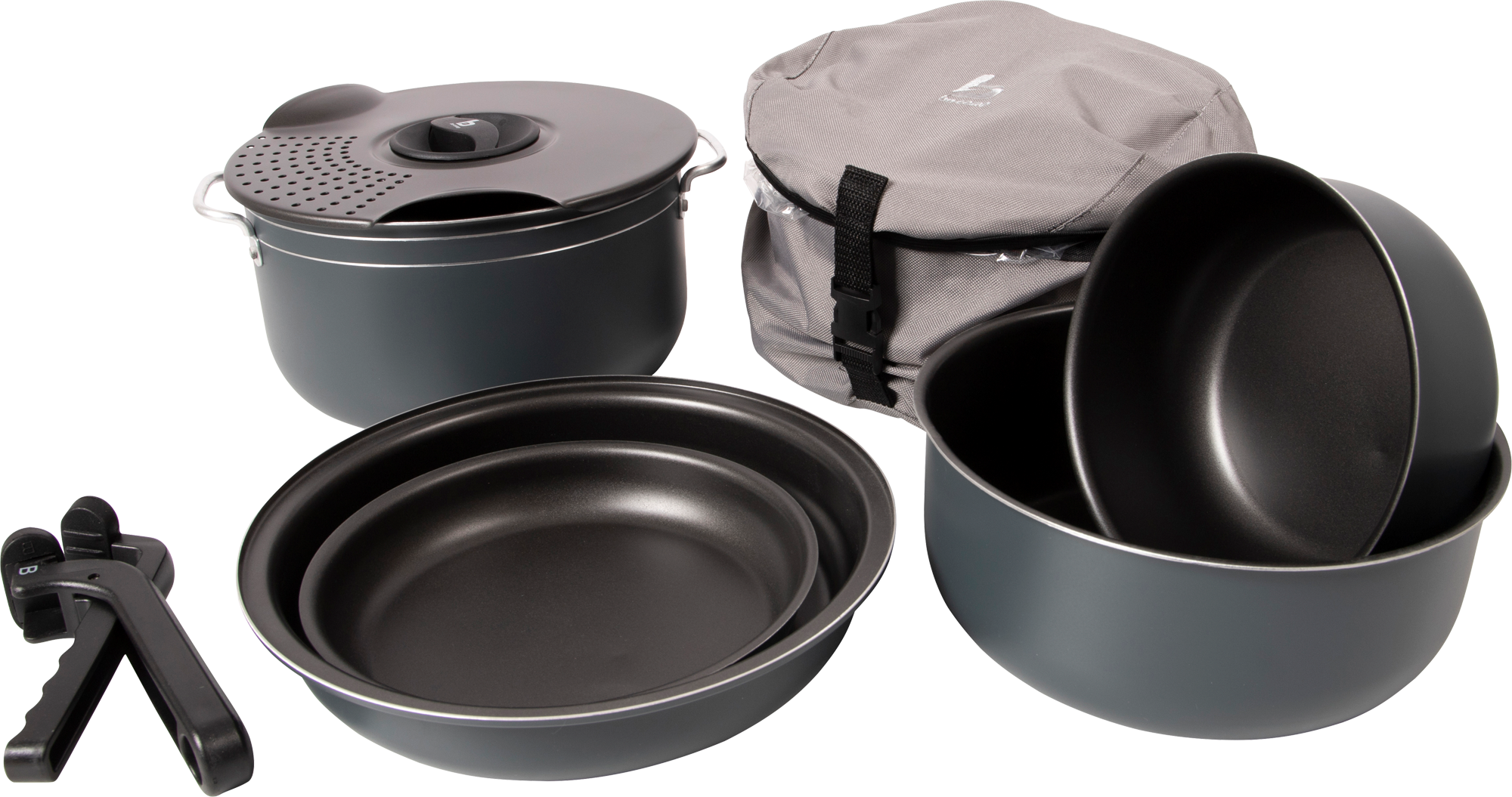 Kokekartsett 7 deler aluminium med non-stick belegg - Bo-Camp forfra