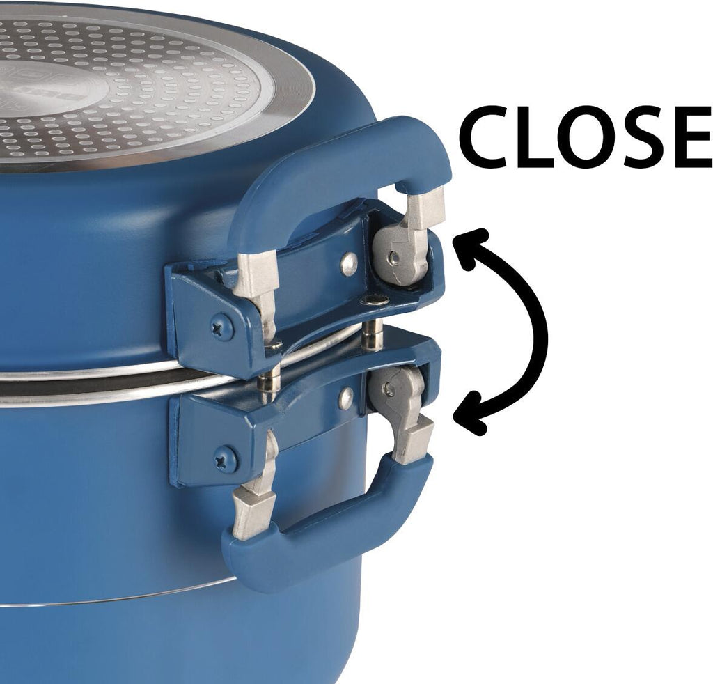 Detalj av magnetiske håndtak på Kokekartsett Carezza Magnetogrip