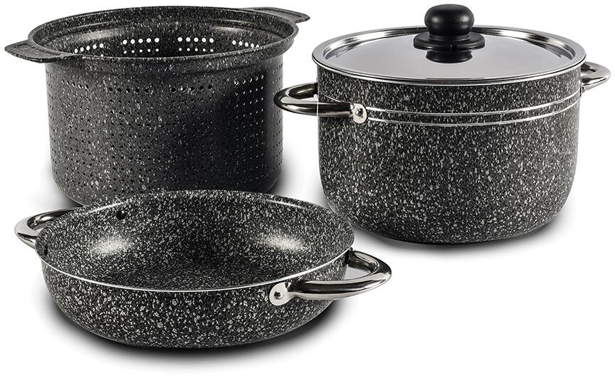 Kokekartsett Fast-a-Pasta 4 deler aluminium 5 l Stone Rock forfra
