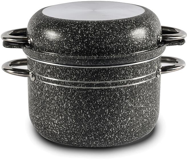 Kokekartsett Fast-a-Pasta 4 deler aluminium 5 l Stone Rock detalj av håndtak
