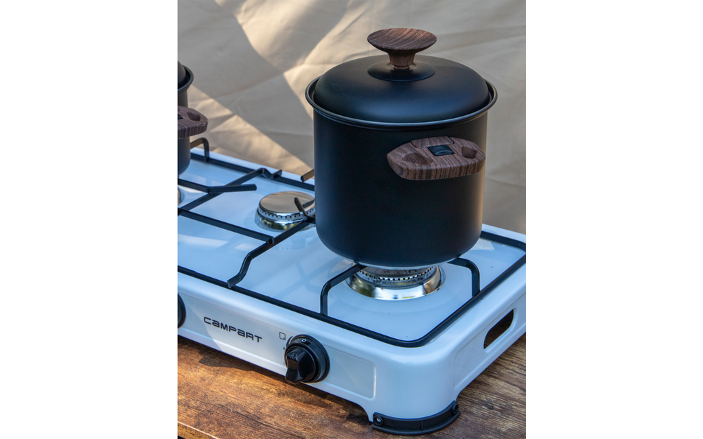 Kokekartsett Hading Compact 2 deler rustfritt stål sammenpakket