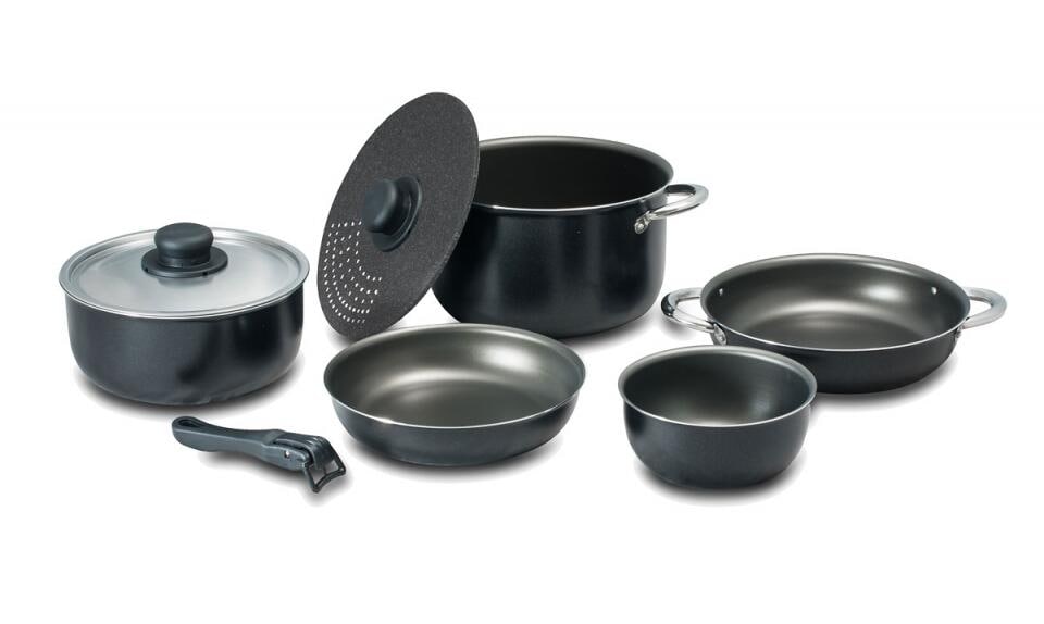 Kokekartsett Nera 22 8-deler aluminium forfra med deler