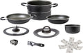 Kokekartsett Pirate NG 9-delers aluminium med Vacublock Ø22 cm sett forfra