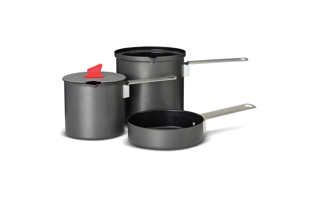 Kokekartsett Trek 3 deler hardanodisert aluminium 0,6 og 1,0 L bakside