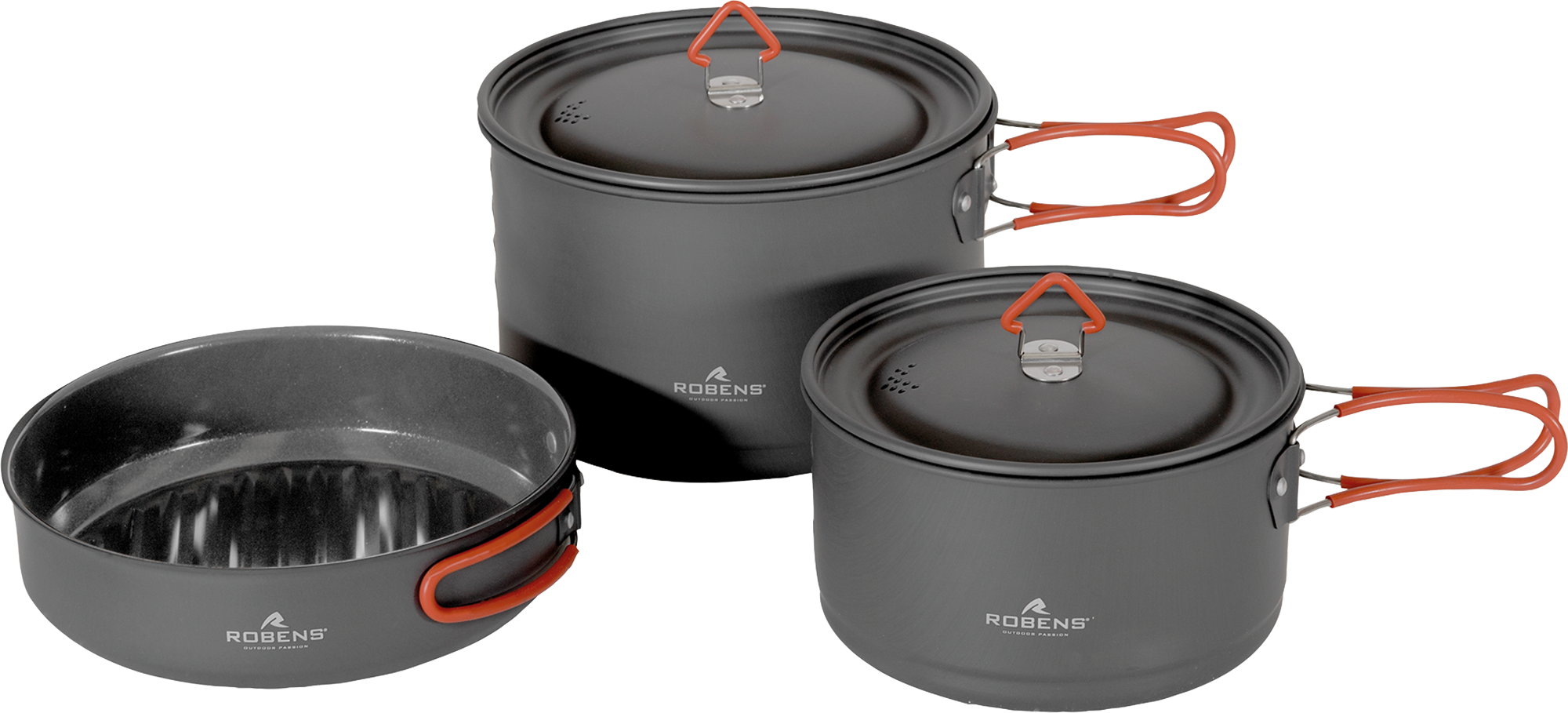 Kokekartsett Basecamp Pro Ceramic XL 3 deler aluminium - Robens forfra