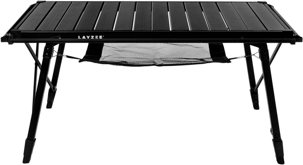 Kokestasjon og campingbord 89x47cm høydejusterbar svart Layzee forfra