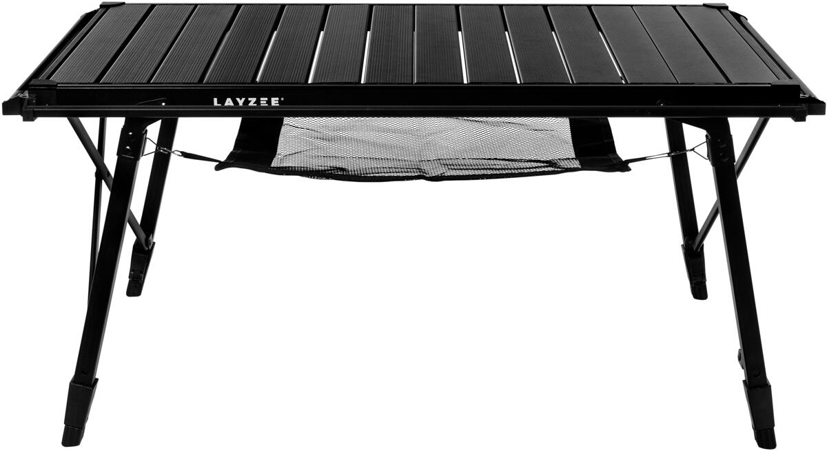 Kokestasjon og campingbord 89x47cm høydejusterbar svart Layzee forfra