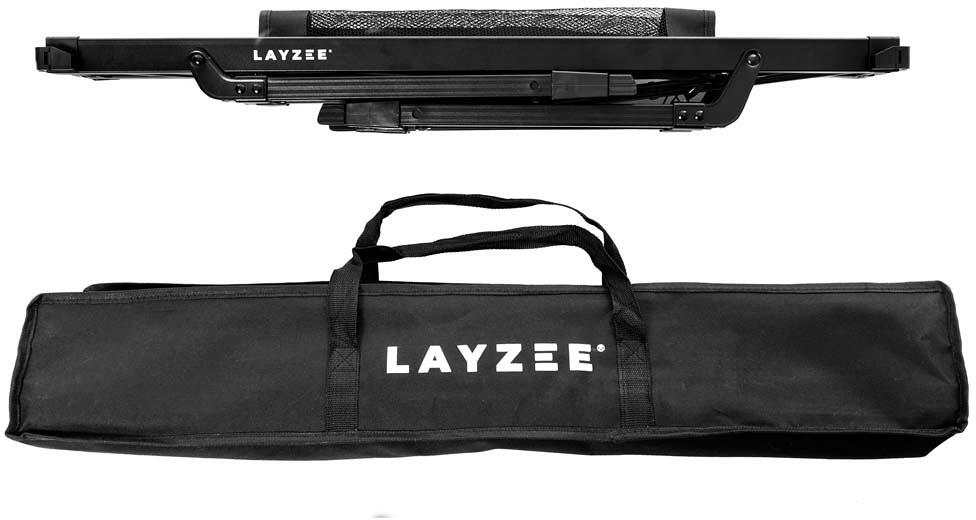 Kokestasjon og campingbord 89x47cm høydejusterbar svart - Layzee