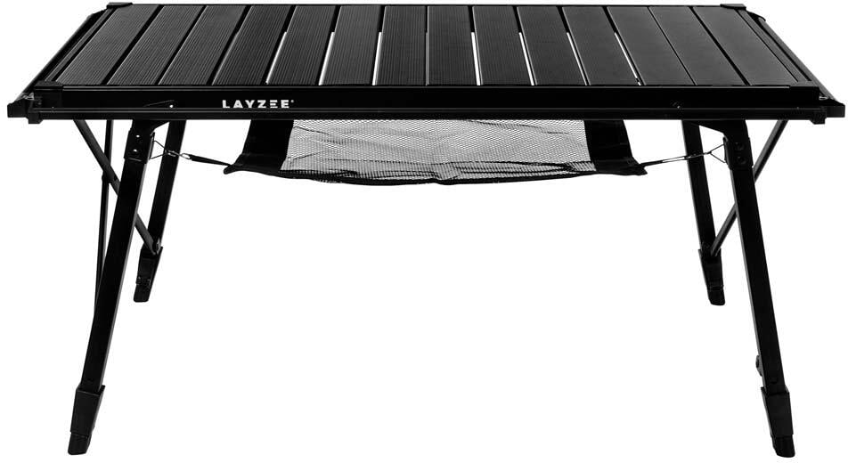 Detalj av bordplaten på Kokestasjon og campingbord 89x47cm høydejusterbar svart Layzee