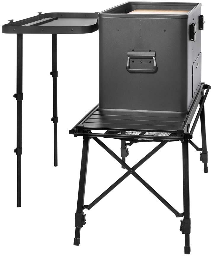 Kokestasjon og campingbord 89x47cm høydejusterbar svart - Layzee