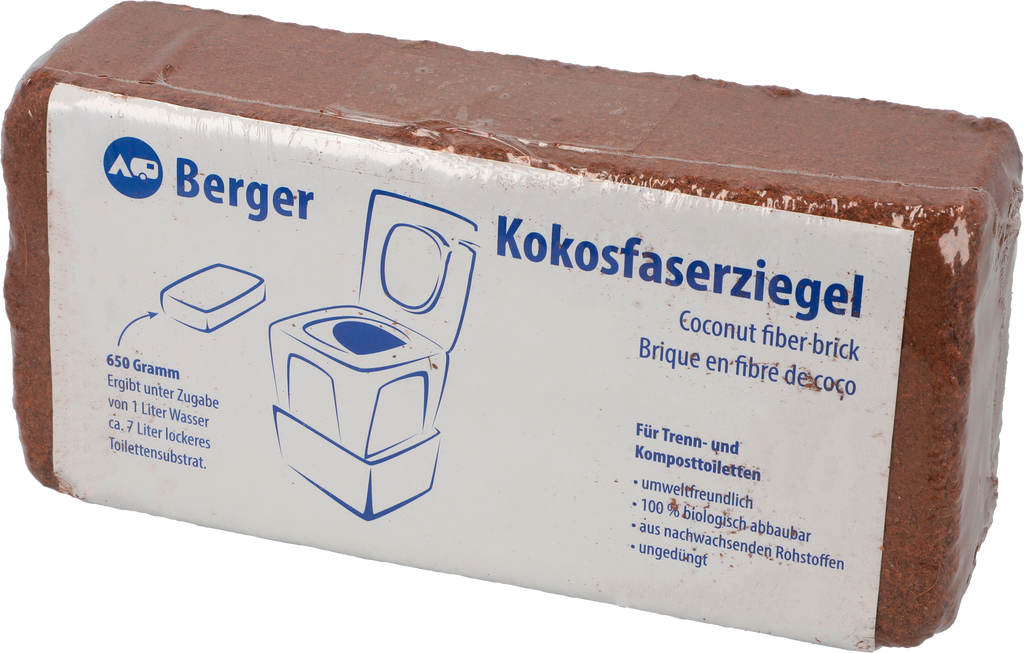 Kokosfiber-brikett for separasjonstoalett 650 g forfra