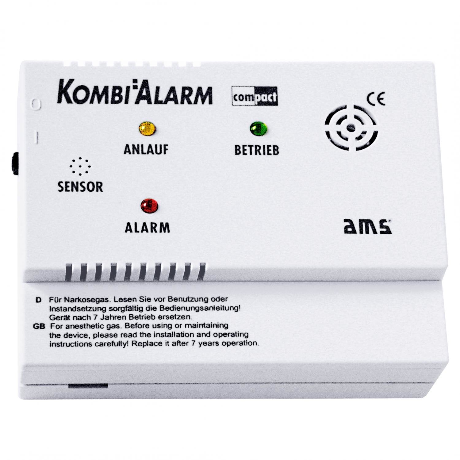 Kombialarm Compact gassvarslere propan/butan/narkosegass 12V - AMS for bobil