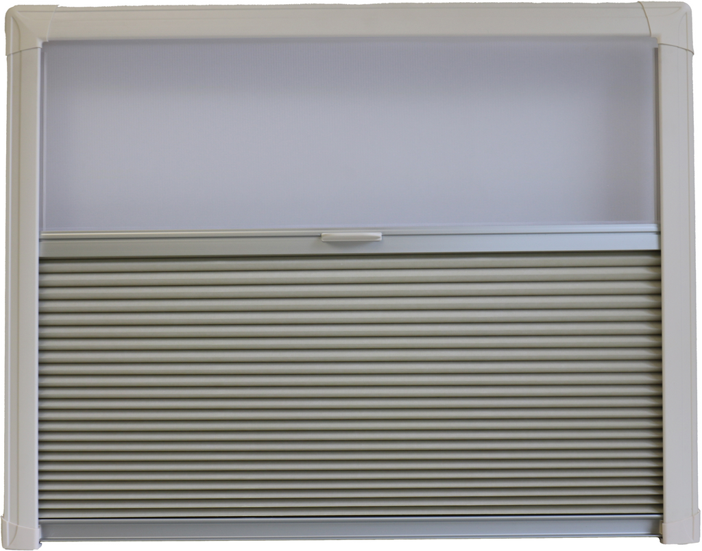 Kombiplisségardin REMIbase II trinnløs 500x450 mm krem front