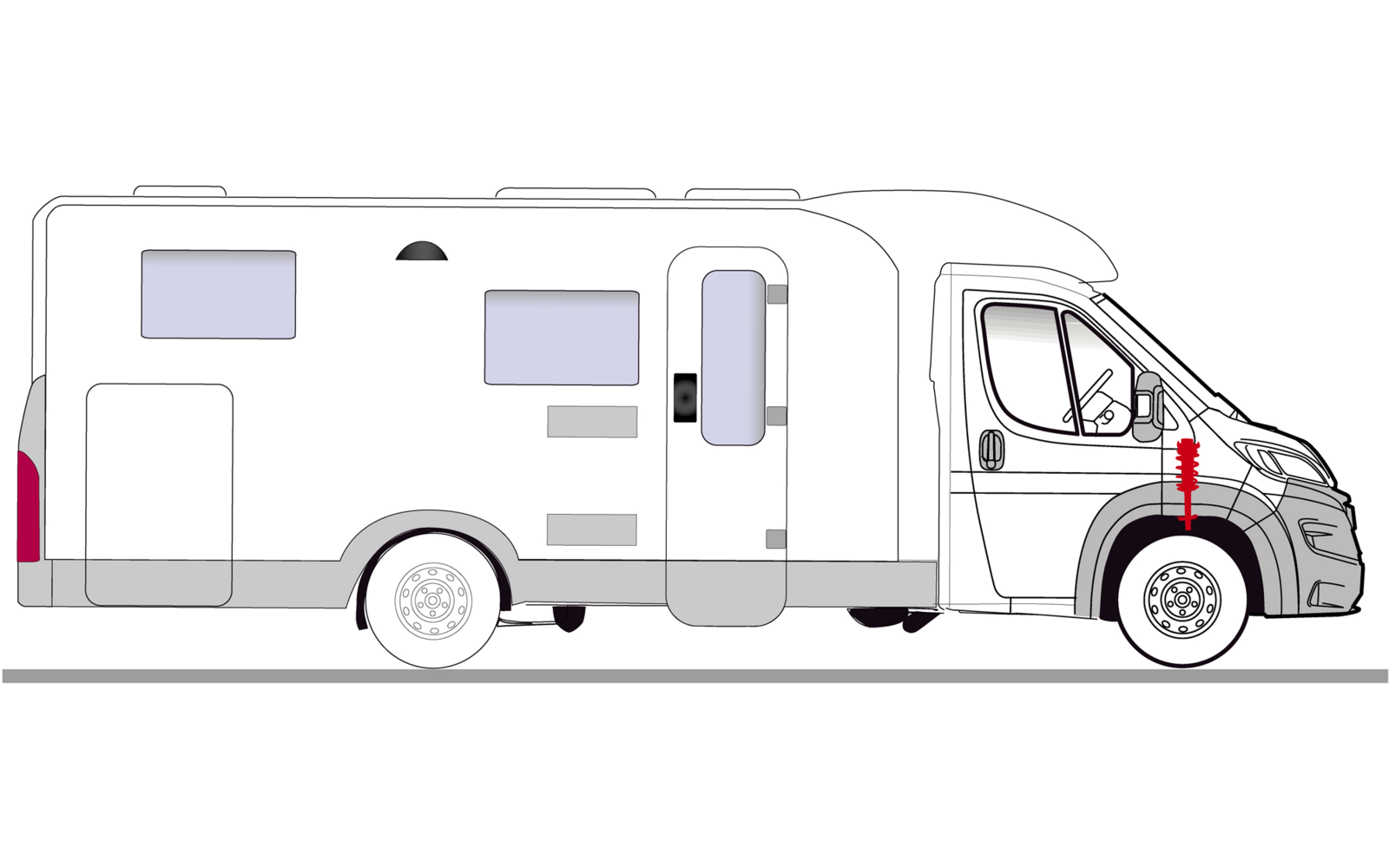 Detaljbilde av Komfortfjærben ProShock for Fiat Ducato X250 X290 Heavy
