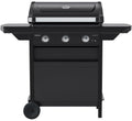 Kompakt gassgrill med 3 brennere og stålvogn forfra