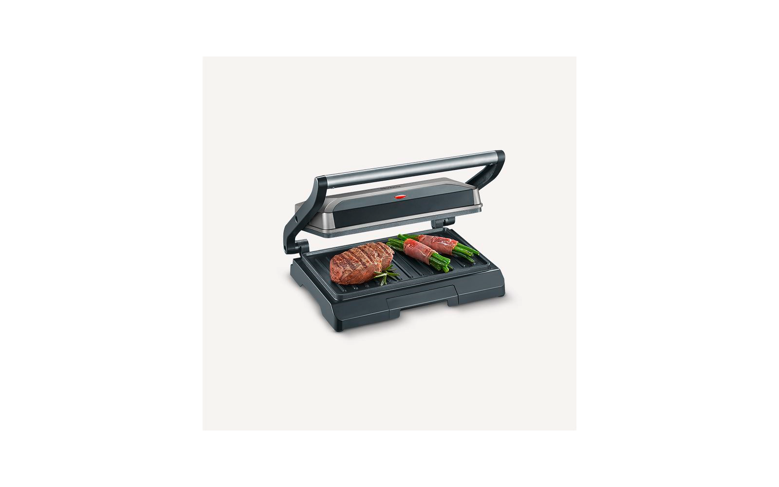Kompakt multigrill 800 W bordmodell sølv - Severin bakside