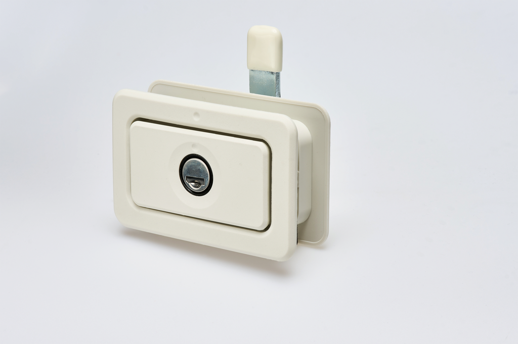 Kompresjonslås Quadro for sylindersett 11x7x7,5 cm hvit - STS forfra