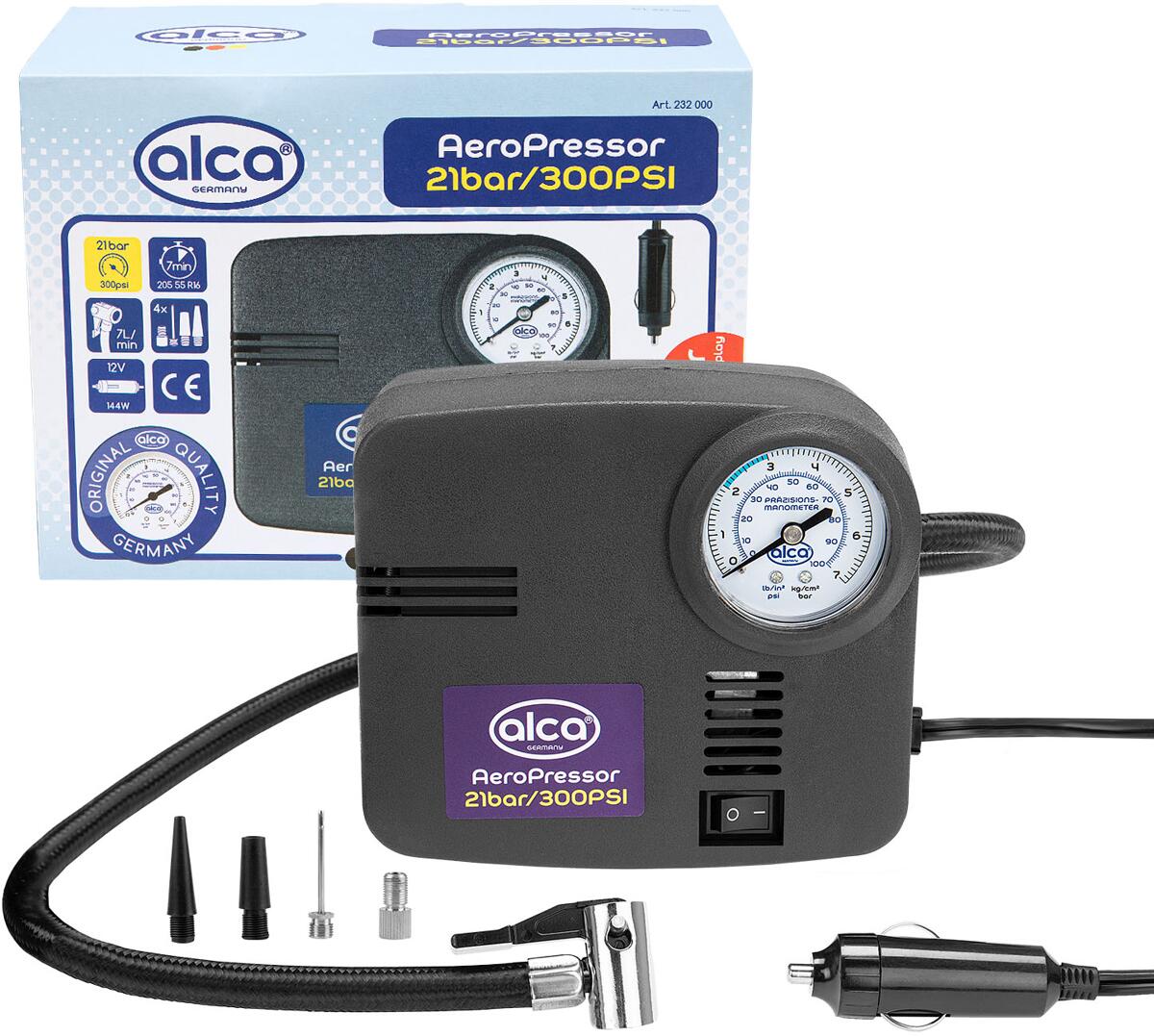 Kompressor AeroPressor 21 bar 300 psi 12V 0,82 kg - Alca med slange og kabel
