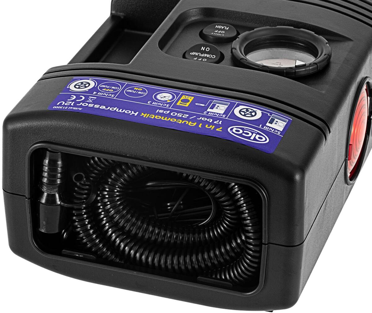 Nærbilde av lampe på Kompressor AeroPressor Automatik 7in1