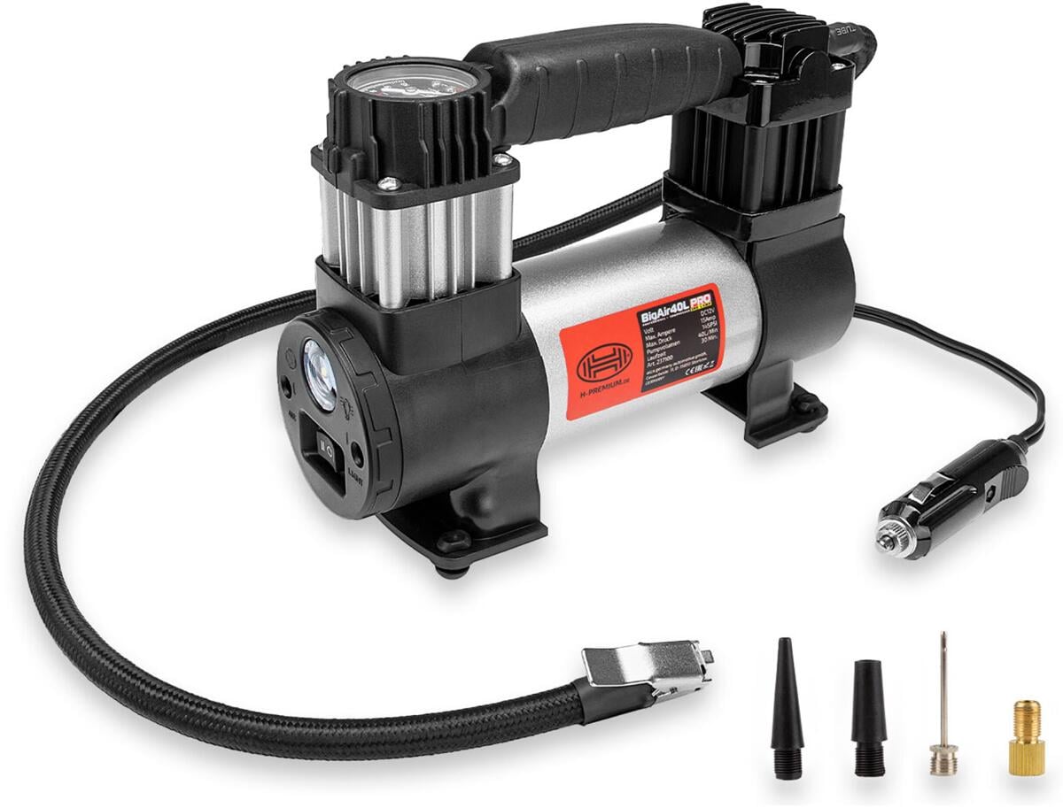 Bakside av Kompressor Big Air 40L 12V 10 bar 40 l min med SMD lampe