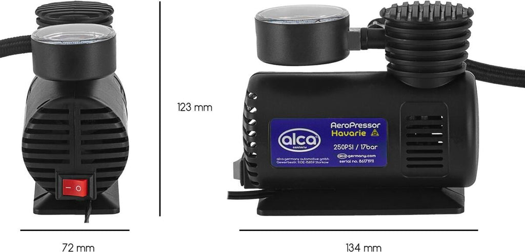 Detalj av manometer på Kompressor Havarie 12V 17 bar