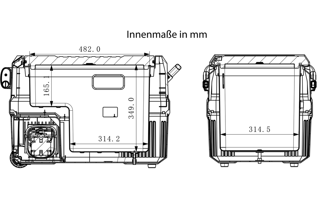 Kompakt oppbevaring av Kompressor kjøleboks DMC 45 dual/single-sone