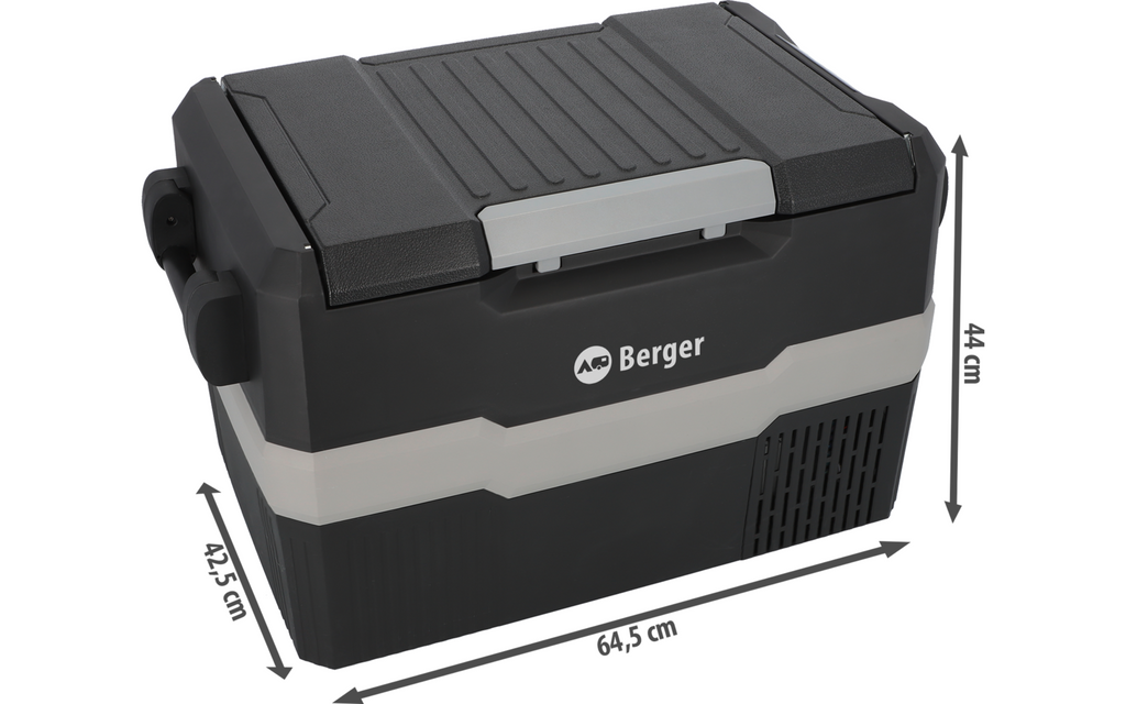 Kompressor kjøleboks DMC 45 dual/single-sone ved siden av telt