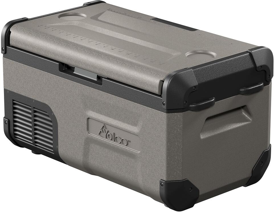 Bakside av Kompressor-kjøleboks FCX18 12/24/240V 18L creme - Yolco