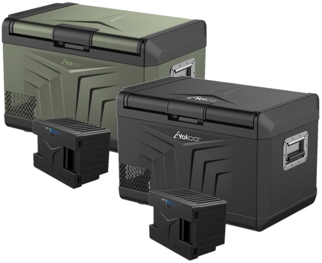 Kompressor-kjøleboks GCX med SC4B modulært batteri sett 12/24/230V Yolco forfra