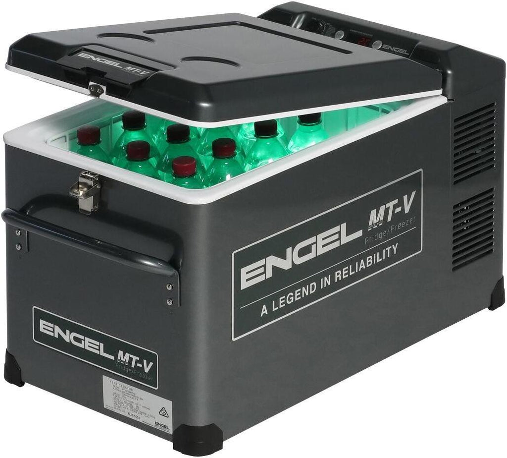 Bakside av Kompressor kjøleboks MT-V 12/24/230V med LED-lys, antrasitt