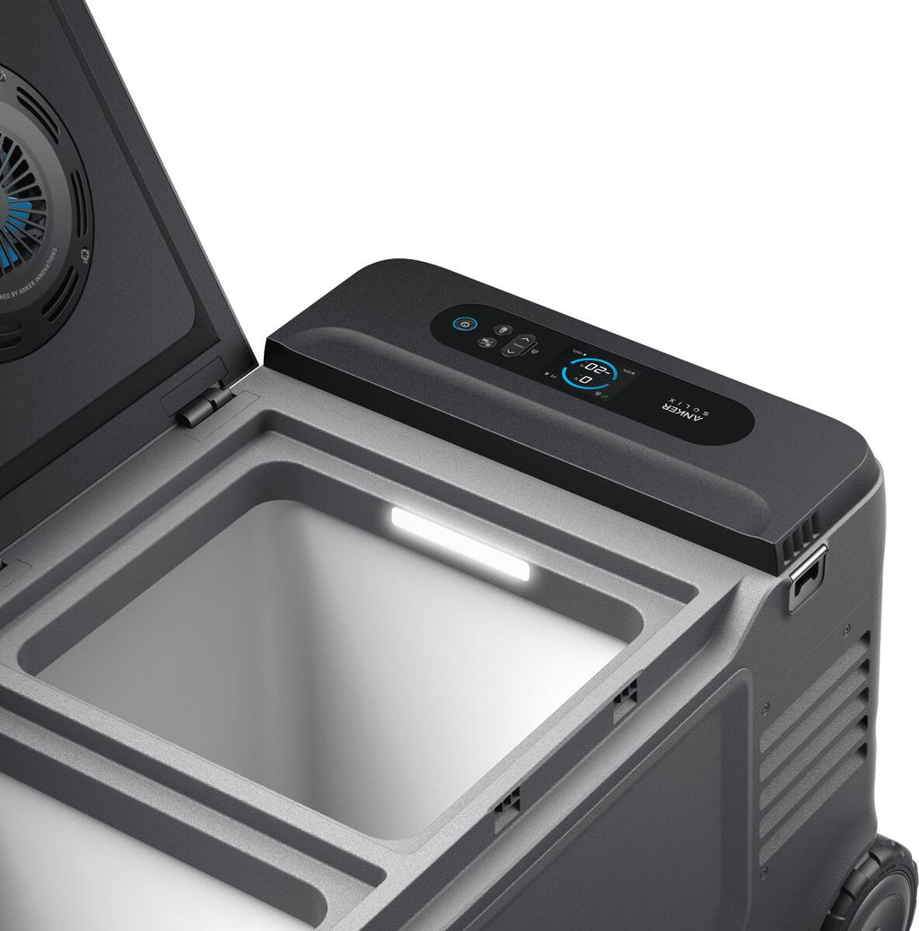 Nærbilde av hjul på Kompressor-kjøleboks SOLIX EverFrost 2 med batteri, 12V