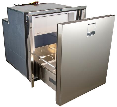 Kompressor-kjøleskap DR 65 Inox skuff rustfritt stål innvendig med fryser