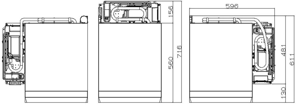 Detalj av kompressorkjøleskuff SB30F-N-W 30L 12/24V svart med åpnet skuff