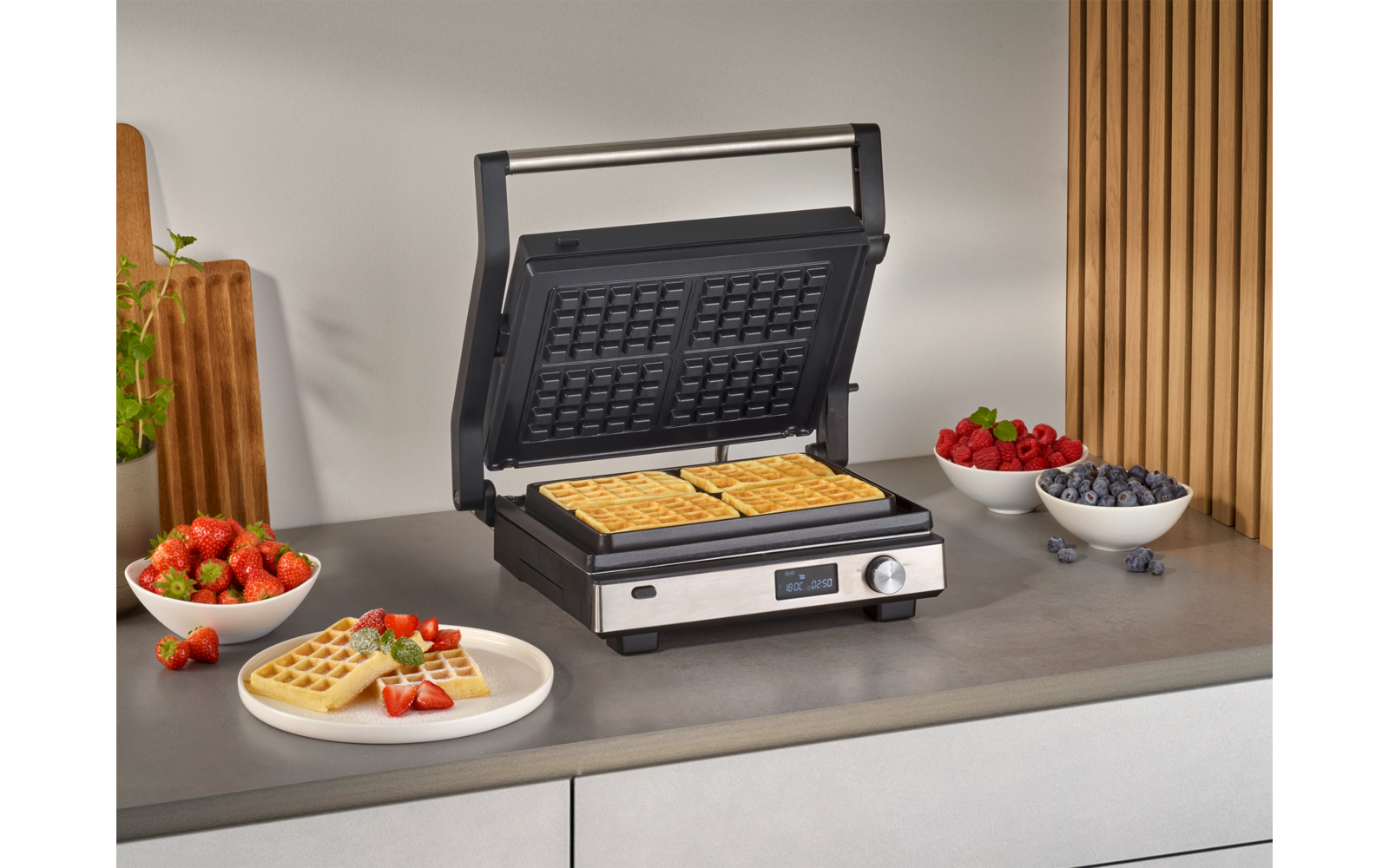 Oversikt av Kontaktgrill KG 2380 Seveni Flex 3-i-1 med alle plater