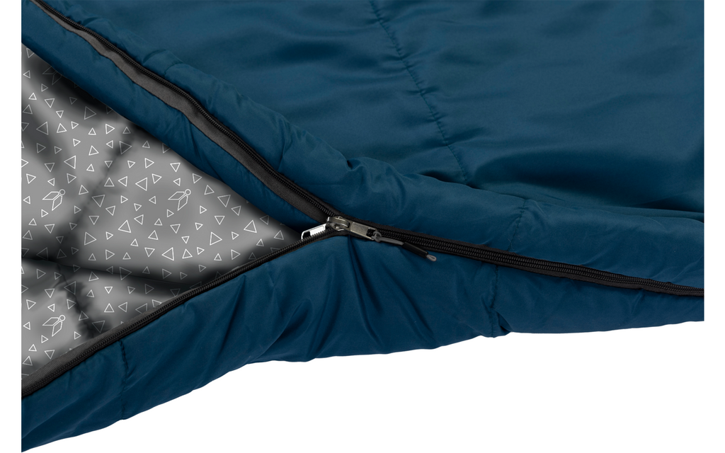 Konvoluttsovepose Starflyer sammenkoblbar 220x85 cm 2,3 kg - Brunner, nærbilde av hette og YKK-glidelås