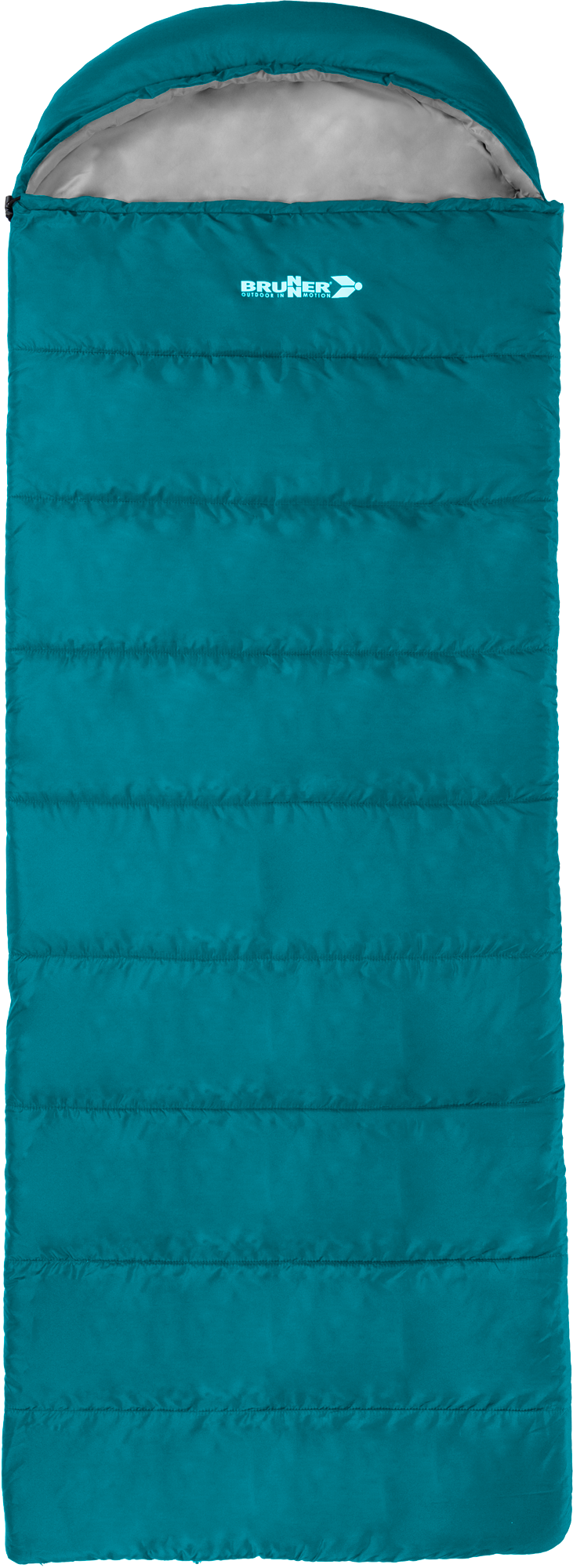 Konvoluttsovepose Vandora 70 sammenkoblbar turkis 220x80 cm - Brunner sett forfra, utbrettet