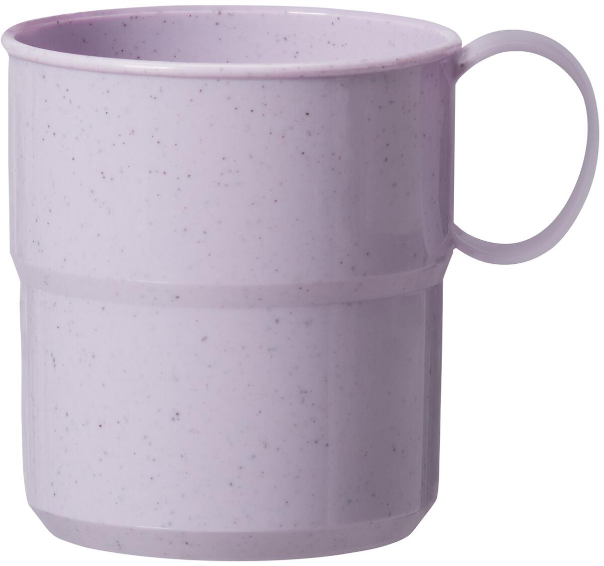 Detalj av kopp bio 300 ml stabelbar BPA-fri bioplast med hank