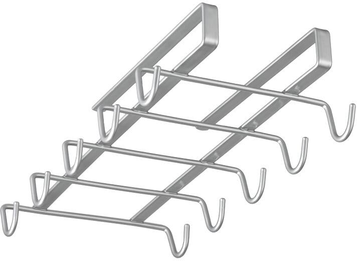 Kopp- og kruseholder med 10 kroker 6x25x6 cm Metaltex forfra