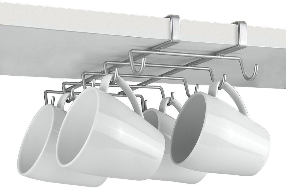 Baksiden av Kopp- og kruseholder med 10 kroker 6x25x6 cm Metaltex